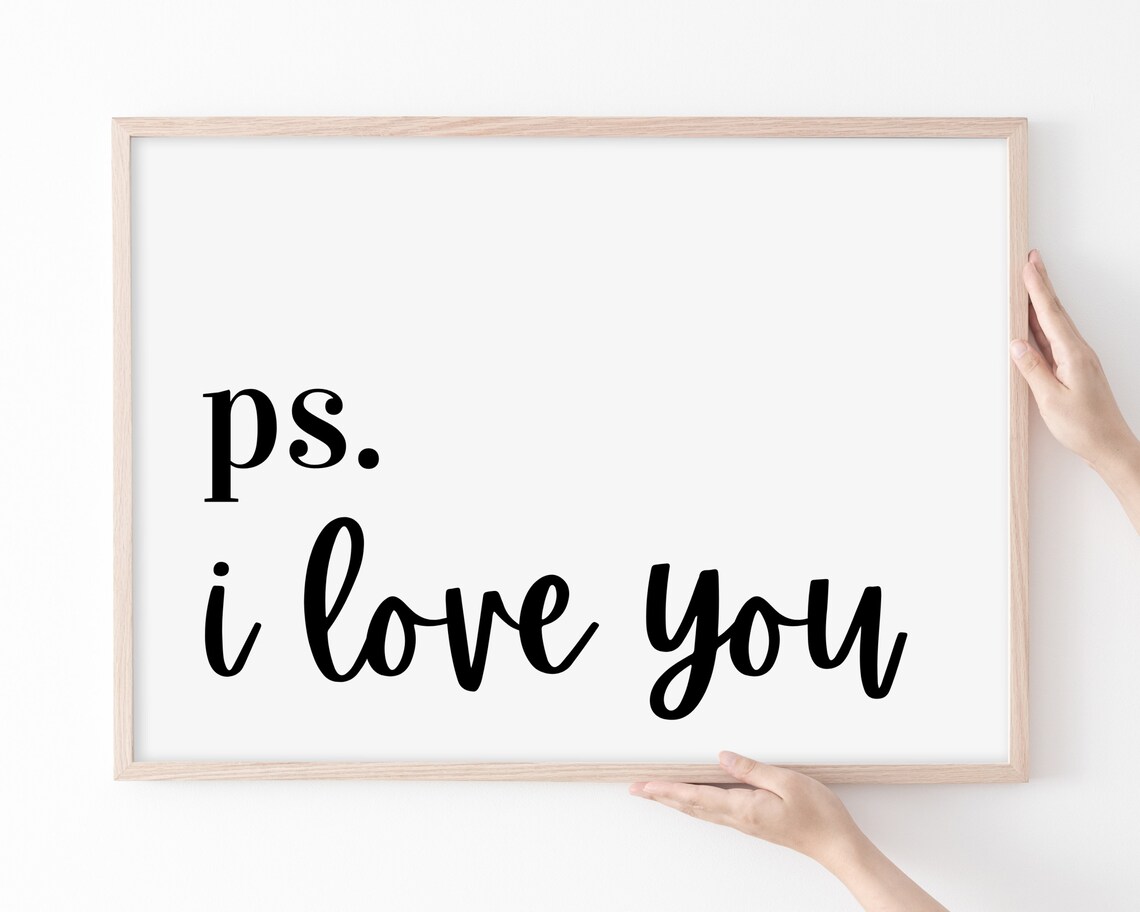 Ps I Love You Sign Valentine Love Quote Art Print - Image 2