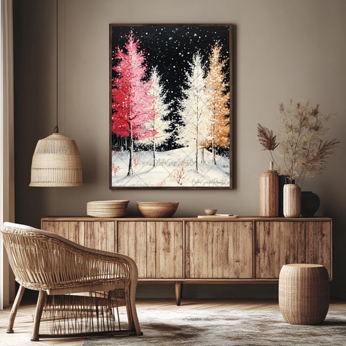 Enchanted Christmas Forest, Whimsical Winter Poster - Image 2