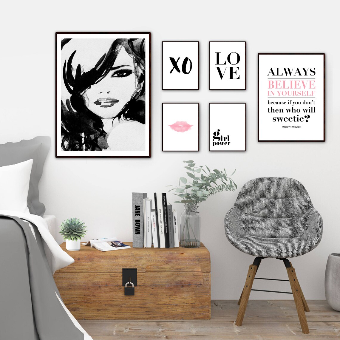 Xo Love Quote Art Print, Black And White Decor - Image 2