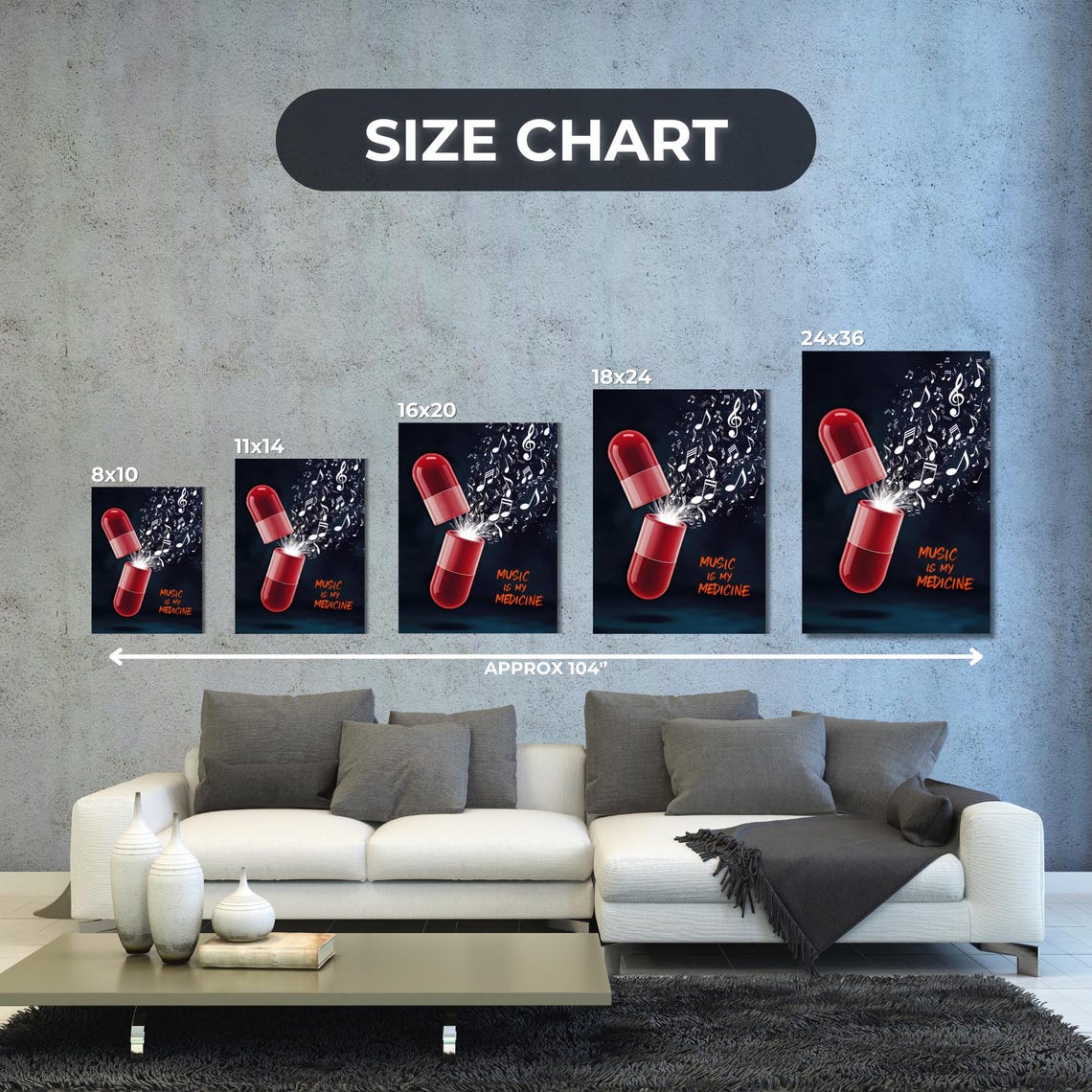 Music Is My Medicine Red Pill Notes Quote Music Studio Poster - Image 3