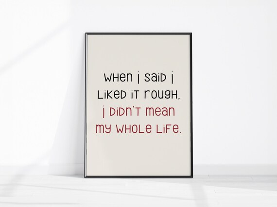 When I Said I Liked It Rough Funny Sarcastic Quote Wall Poster