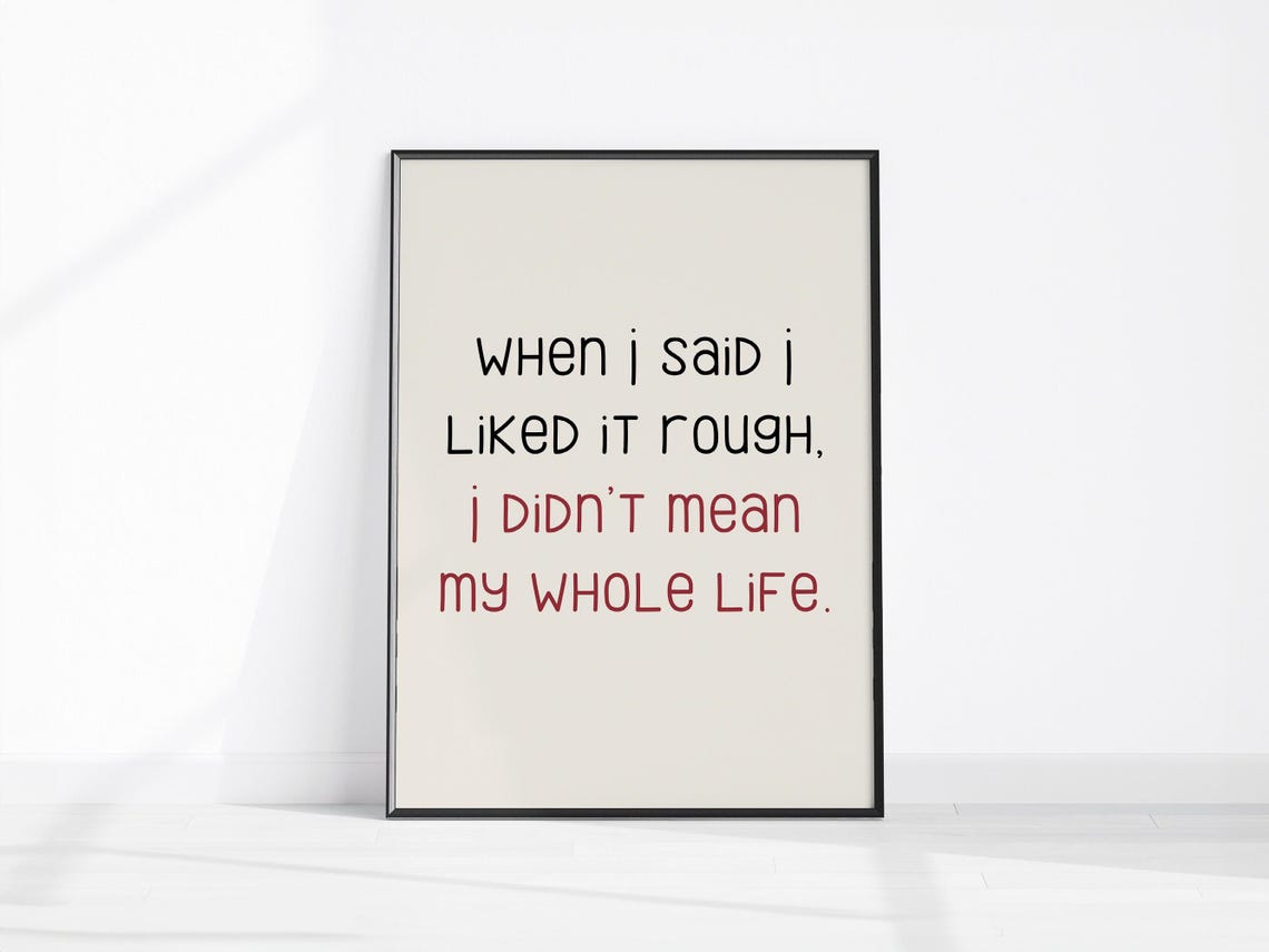 When I Said I Liked It Rough Funny Sarcastic Quote Wall Poster