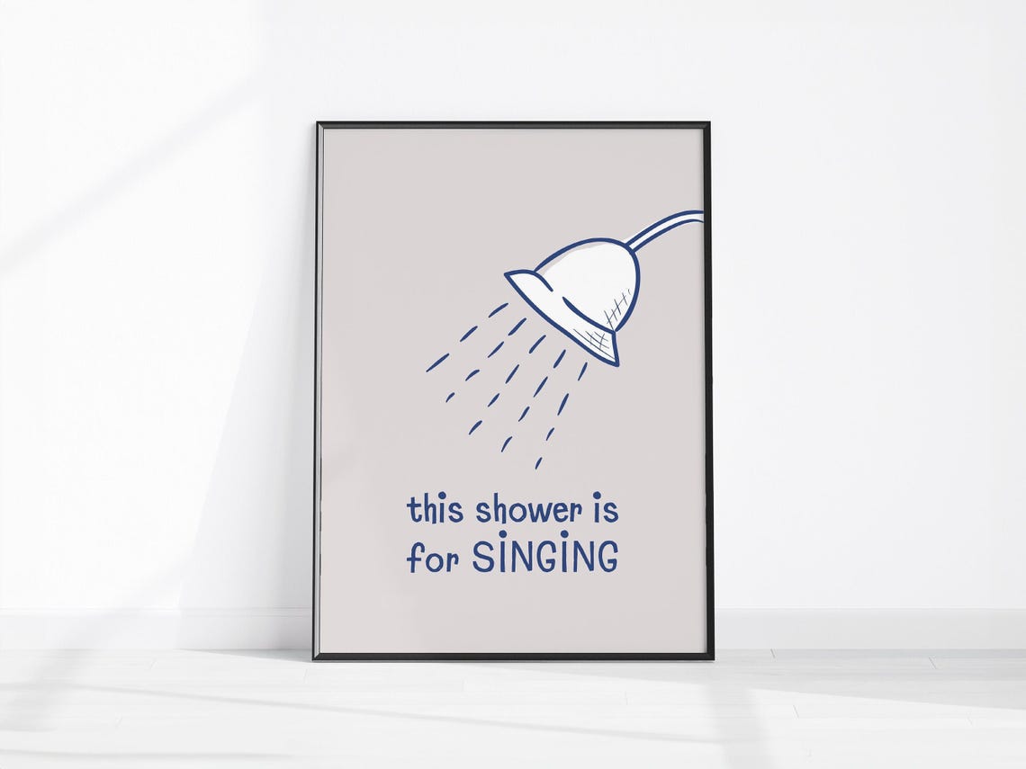 This Shower Is for Singing Funny Minimalist Bathroom Quote Poster