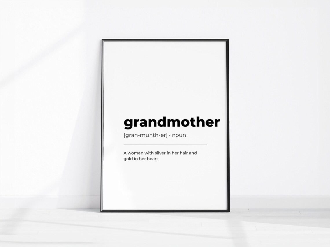 Grandmother Definition Noun Meaning Quote Family Gift Art Poster