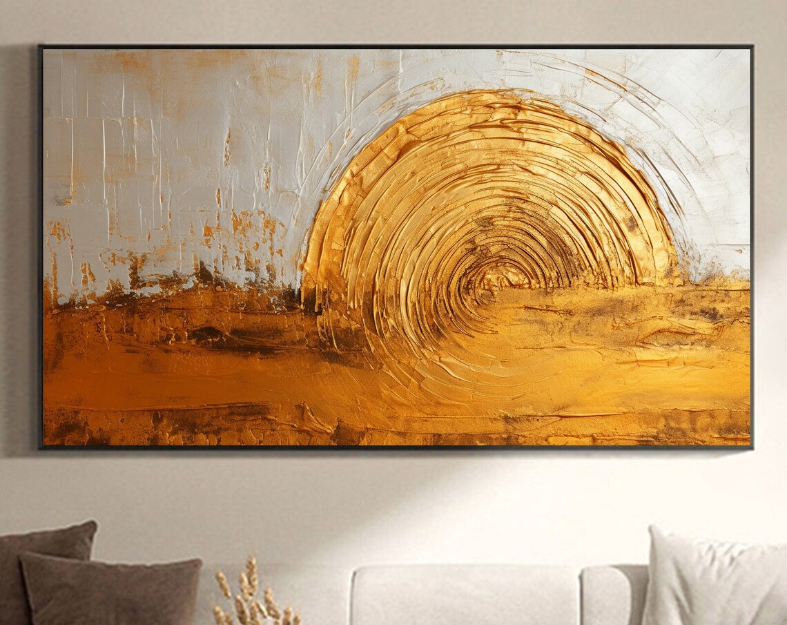 Abstract Gold Circle Minimalist Living Room Poster
