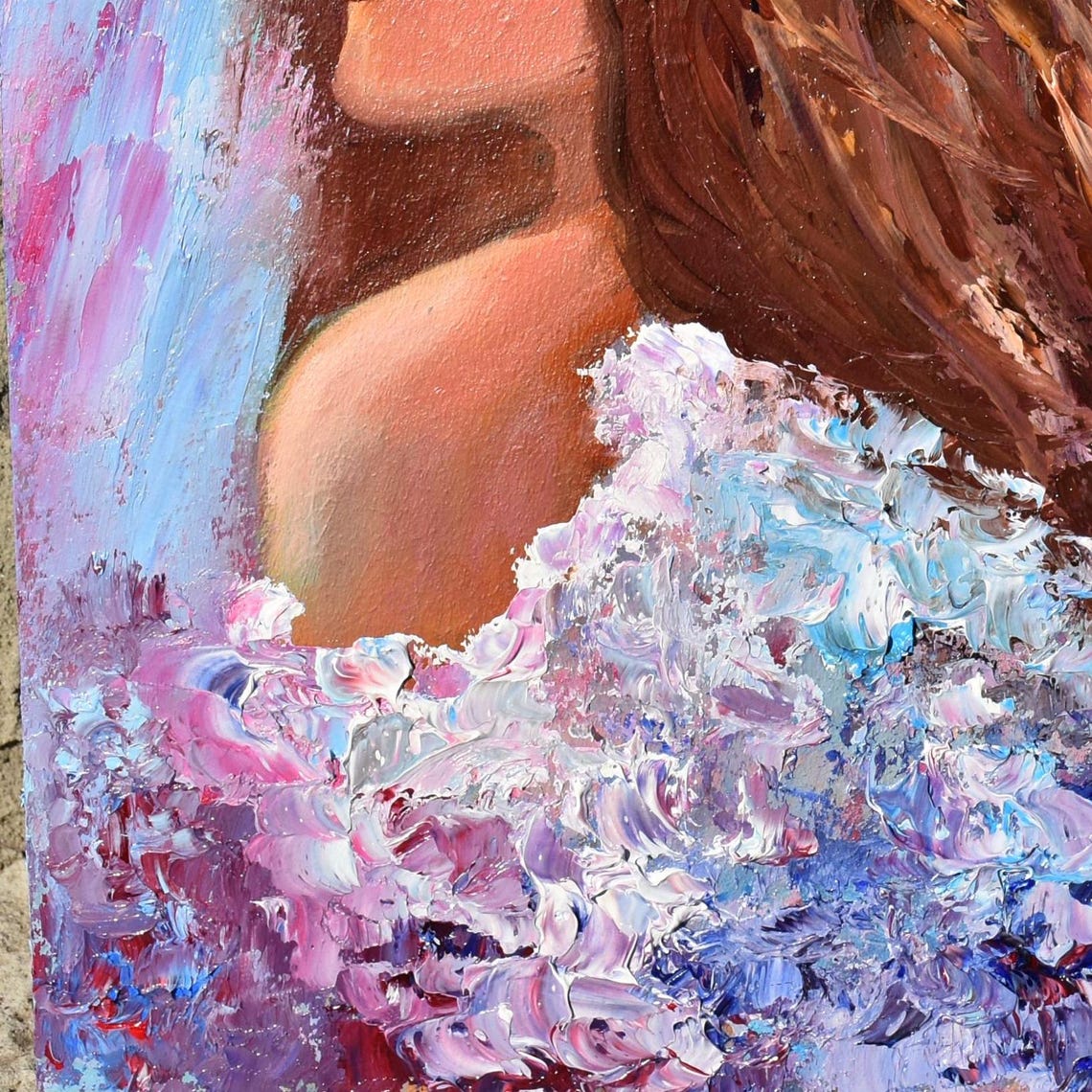 Abstract Art Portrait Painting Abstract Women Abstract Painting Girl With Flowers Original Artwork Original Floral Woman Portrait Art Woman - Image 2