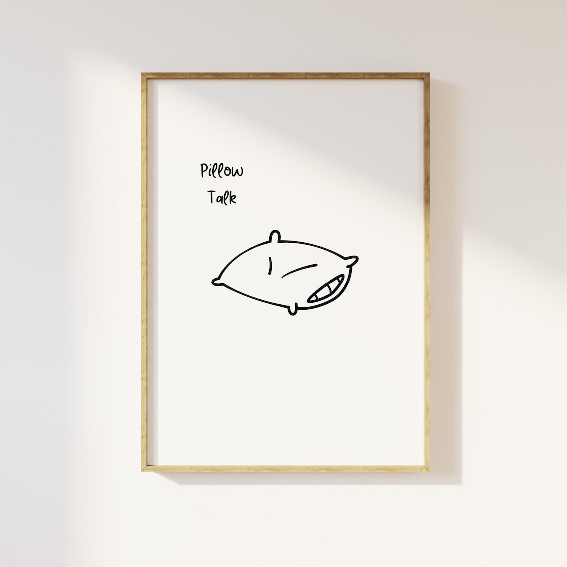 Pillow Talk Quirky Line Art Minimalist Bedroom Print Funny Gift