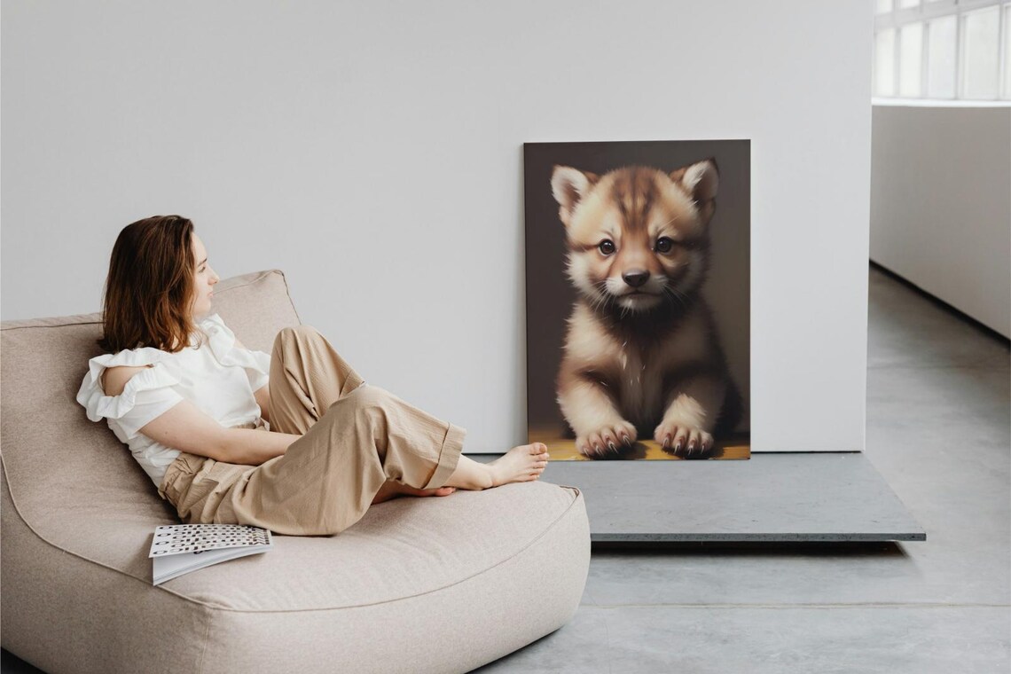 Cute Baby Wolverine Cub Brown Fur Peeking Over Ledge Wildlife Poster - Image 3