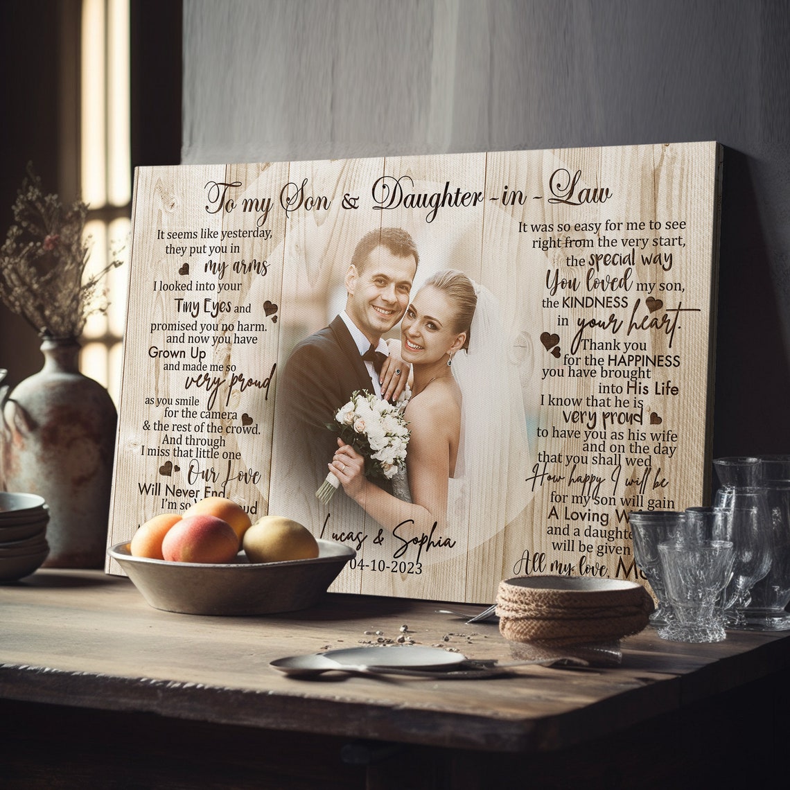 Personalized Son Wedding Gift From Mother Wedding Gift For Son And Daughter In Law Gift For Son Wedding Day Gift For Bride And Groom - Image 2