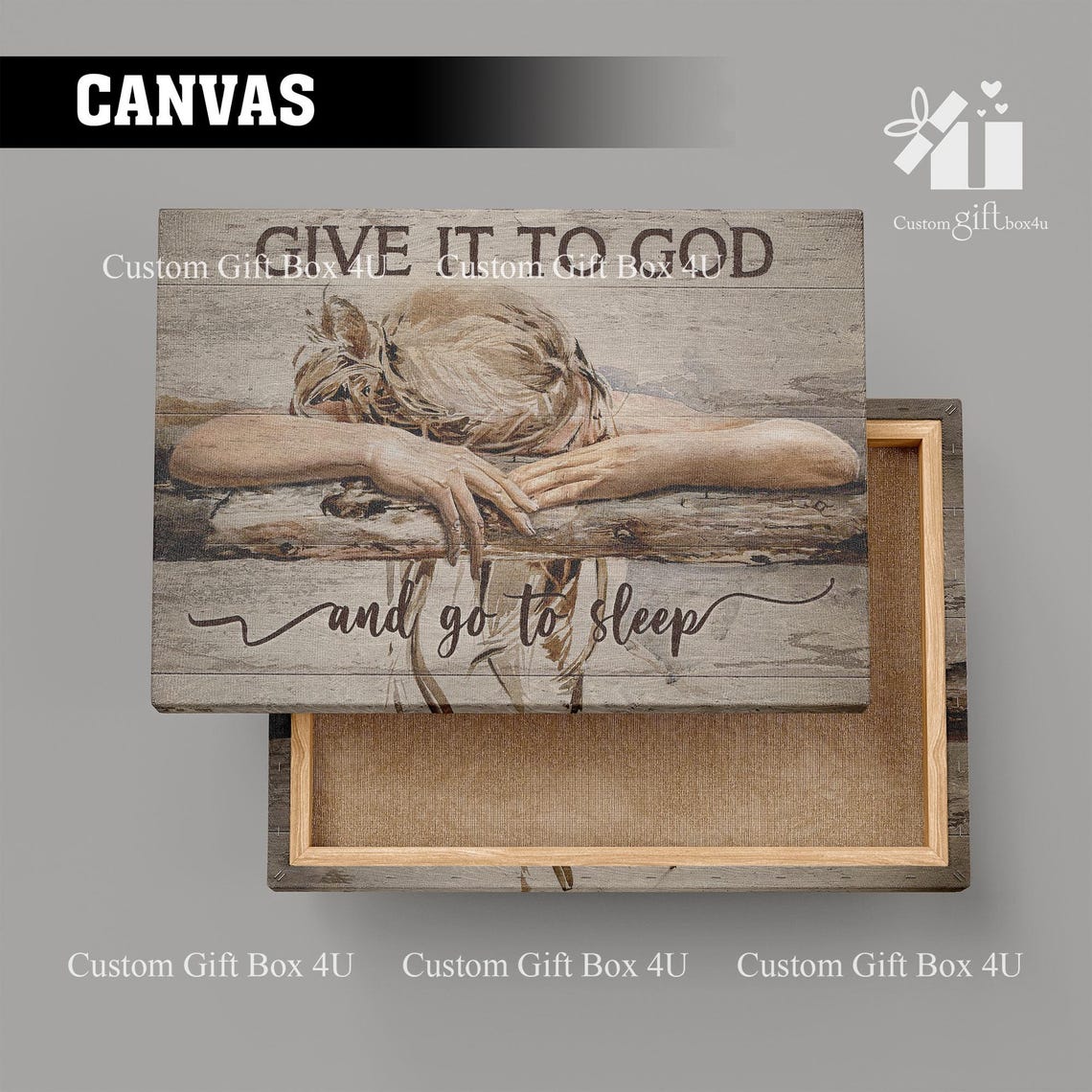 Give It To God And Go To Sleep Resting On Cross Whitewash Poster - Image 4