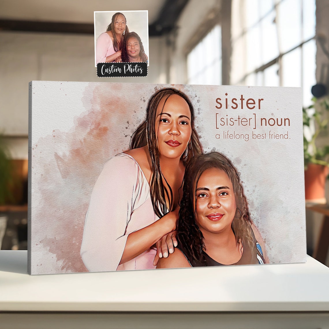 Watercolor Portrait From Photo Custom Painting Couple Portrait Wall Art Mothers Day Gift Fathers Day Mother Father Memorial