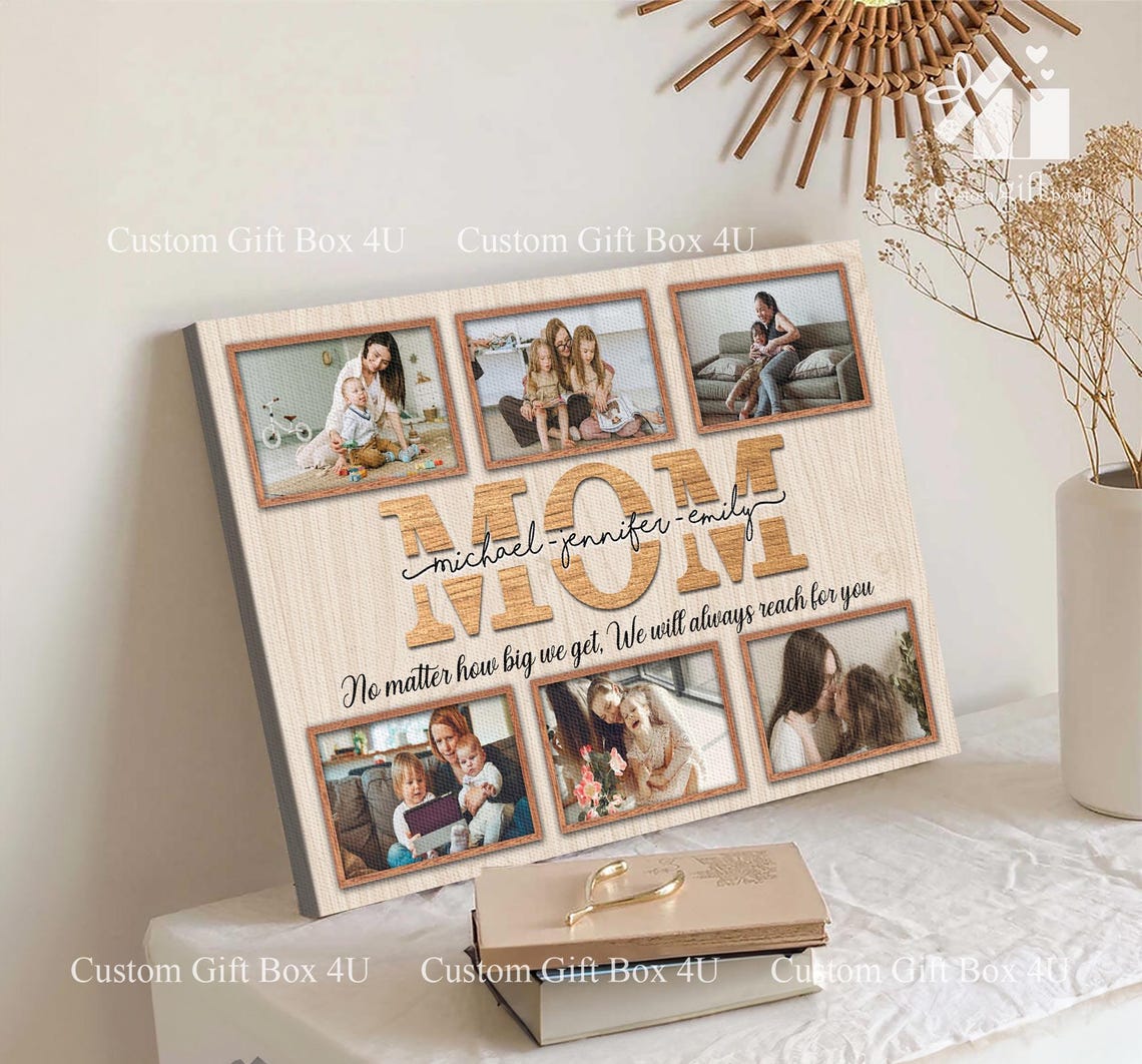Personalized Mom Photo Collage No Matter How Big We Get Custom Mothers Day Gift Sentimental Gift Mommy Birthday Gift From Daughter Son - Image 6