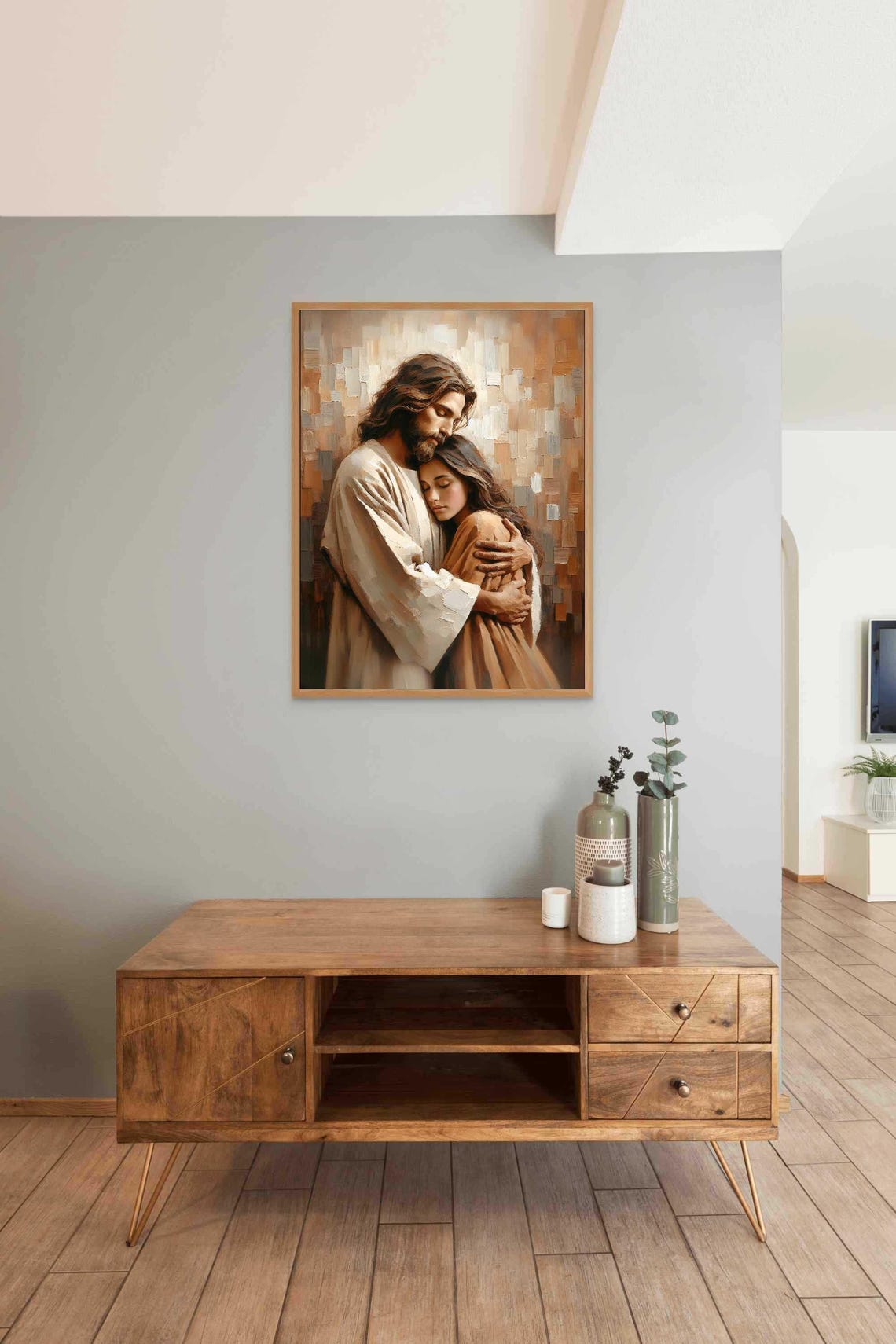 Jesus And Woman Modern Christian Art Jesus Hugging Woman Jesus Christ Painting Lds Art Bible Art Christ Art Jesus Png Jesus Prints - Image 3