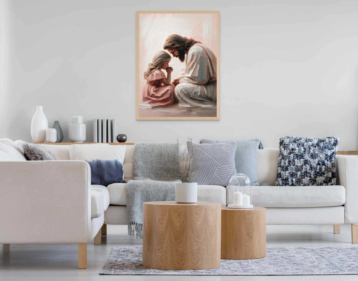 Silent Words Christian Art Jesus And Girl Art Jesus Picture Lds Art Bible Painting Picture Of Jesus With Children Jesus Print - Image 7