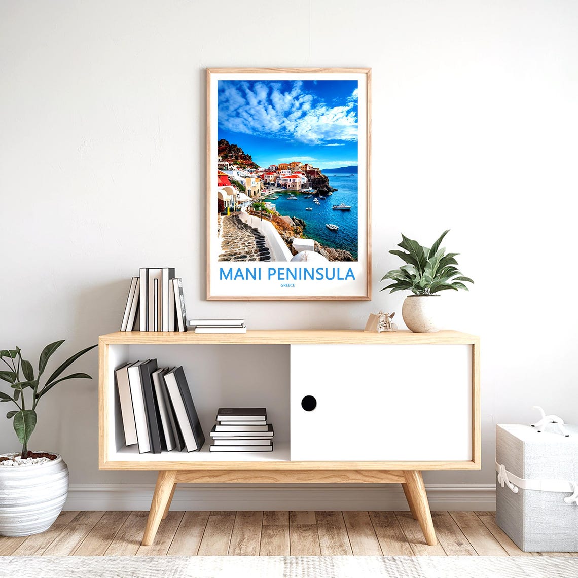 Mani Peninsula Greece Old Harbor and Cobbled Walkway Photo Poster - Image 2