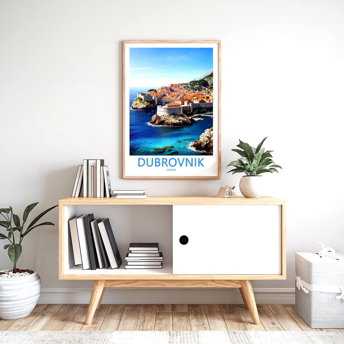 Dubrovnik Croatia Old Town City Walls Aerial Sea View Poster - Image 2