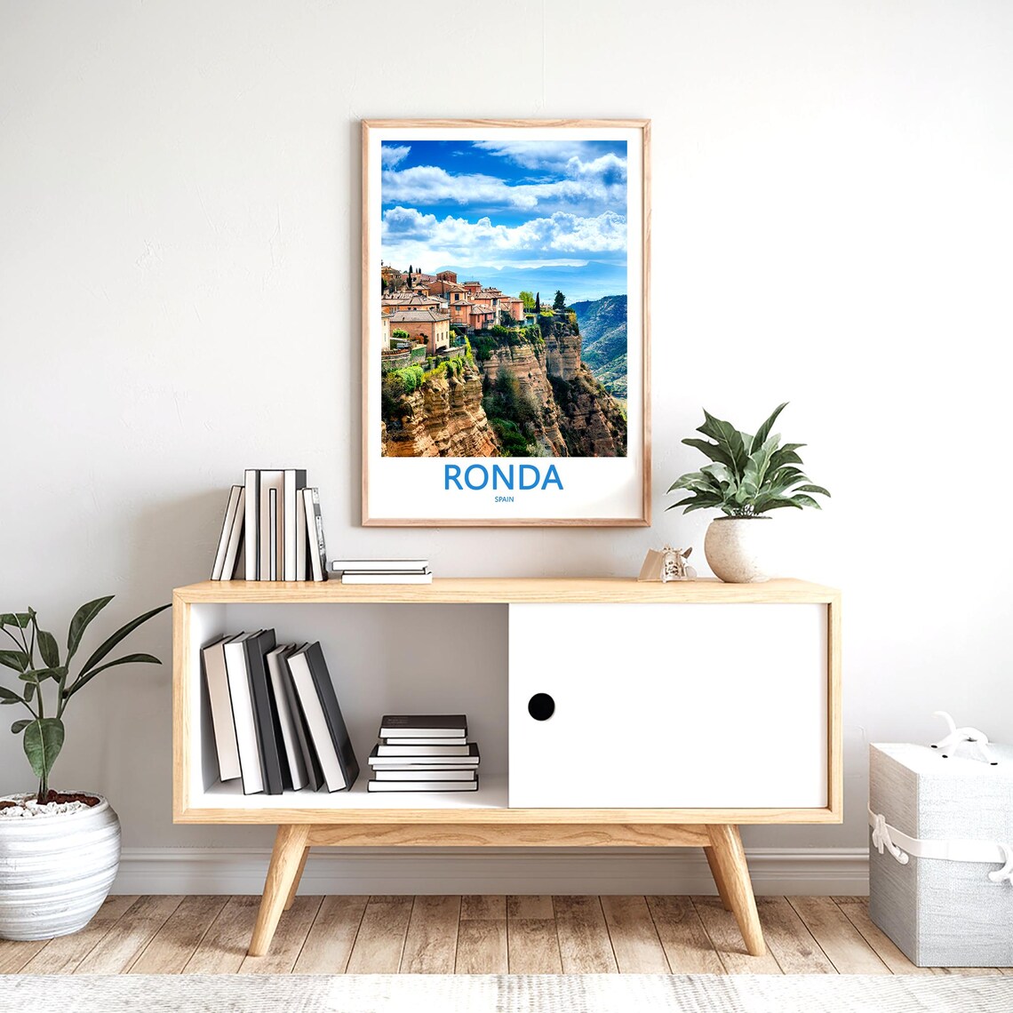 Ronda Cliff Houses Above the Gorge Spain Travel Scenic Poster - Image 2