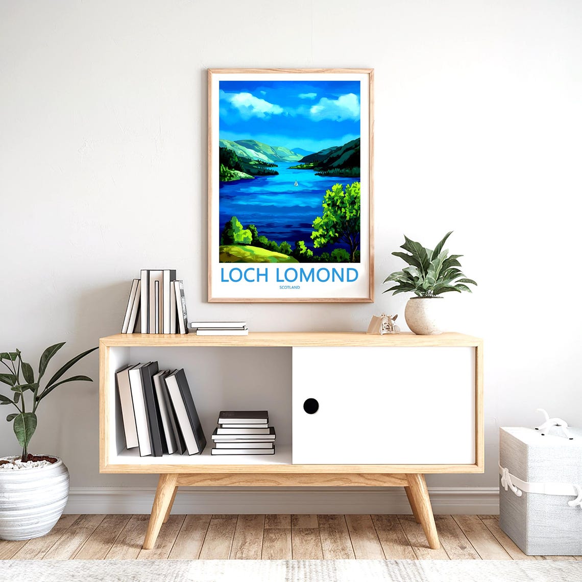 Loch Lomond Scotland Sailboat Blue Lake Hills Vista View Poster - Image 2