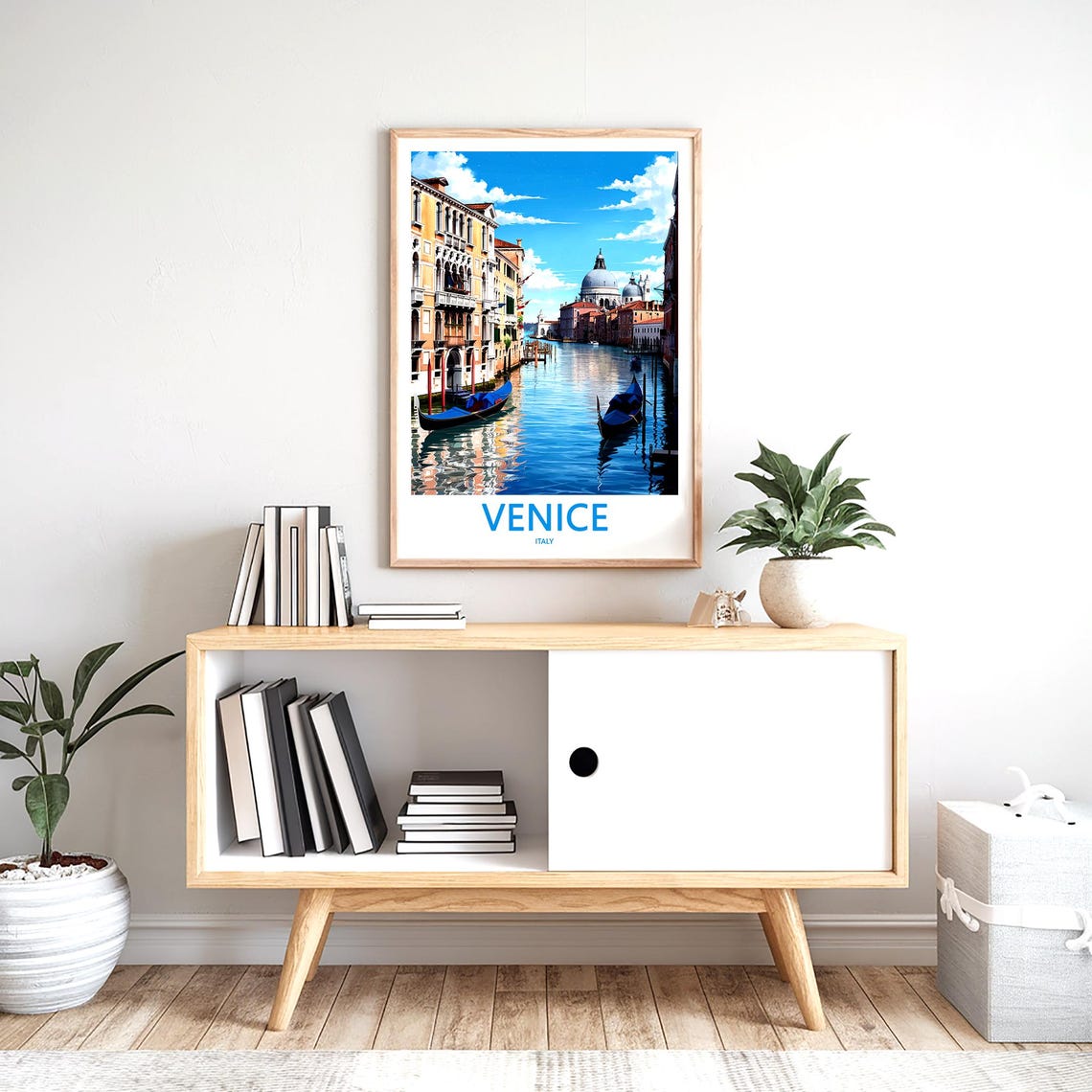Venice Italy Grand Canal With Distant Salute Domes Scene Poster - Image 2