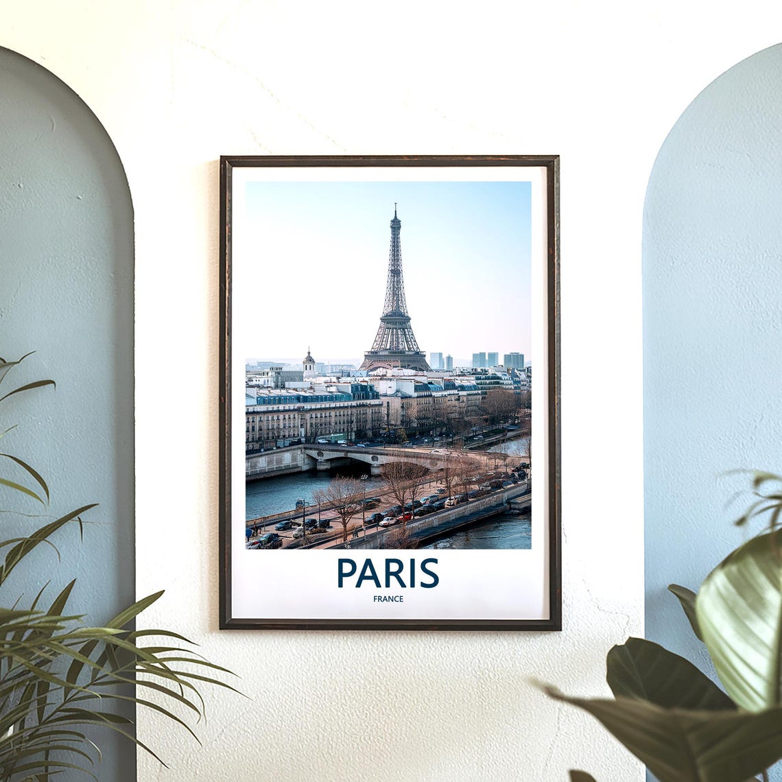 Paris Eiffel Tower Seine Winter Daytime City Photo View Poster - Image 3