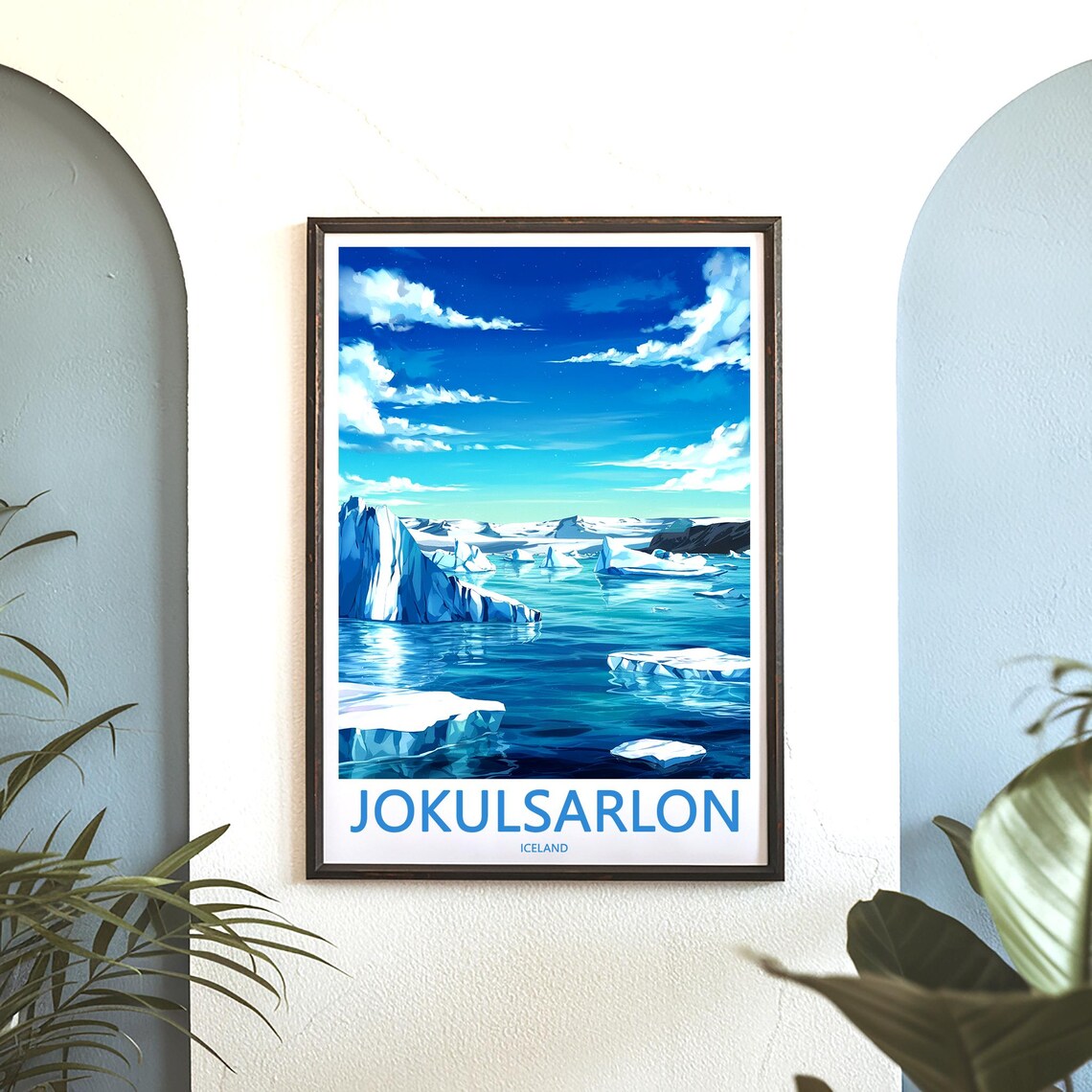 Jokusarlon Iceland Daytime Glacier Lagoon Illustration Travel Poster - Image 3