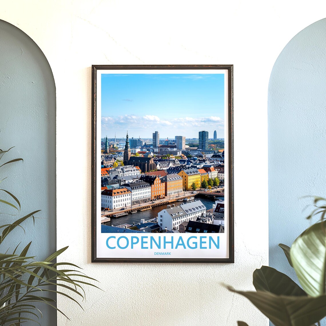 Copenhagen Aerial View Harbor Modern Skyline Denmark Travel Poster - Image 3