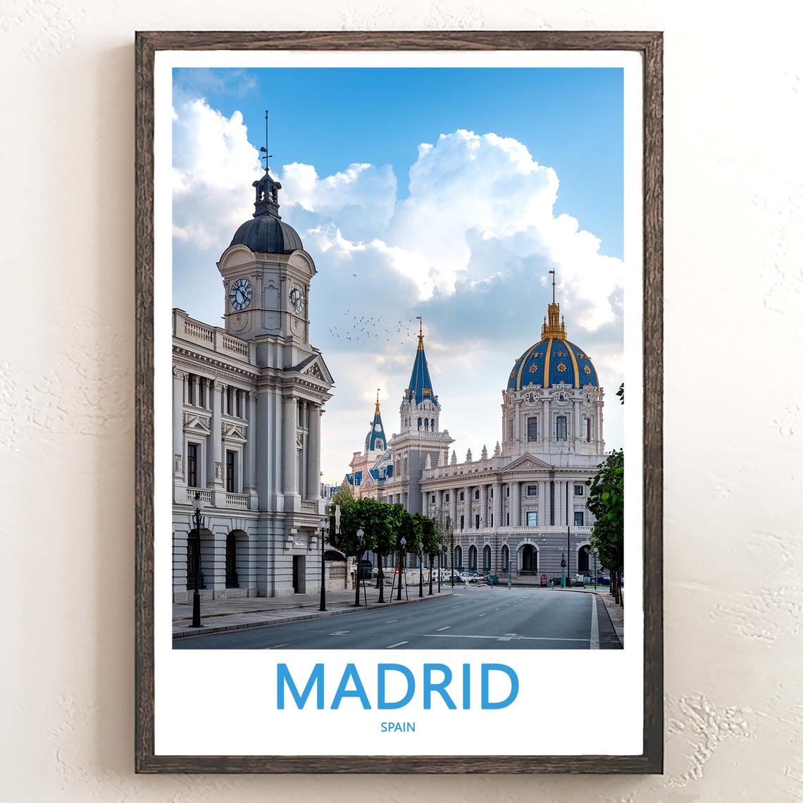 Madrid Historic Dome Street Scene Morning Light Photo Poster