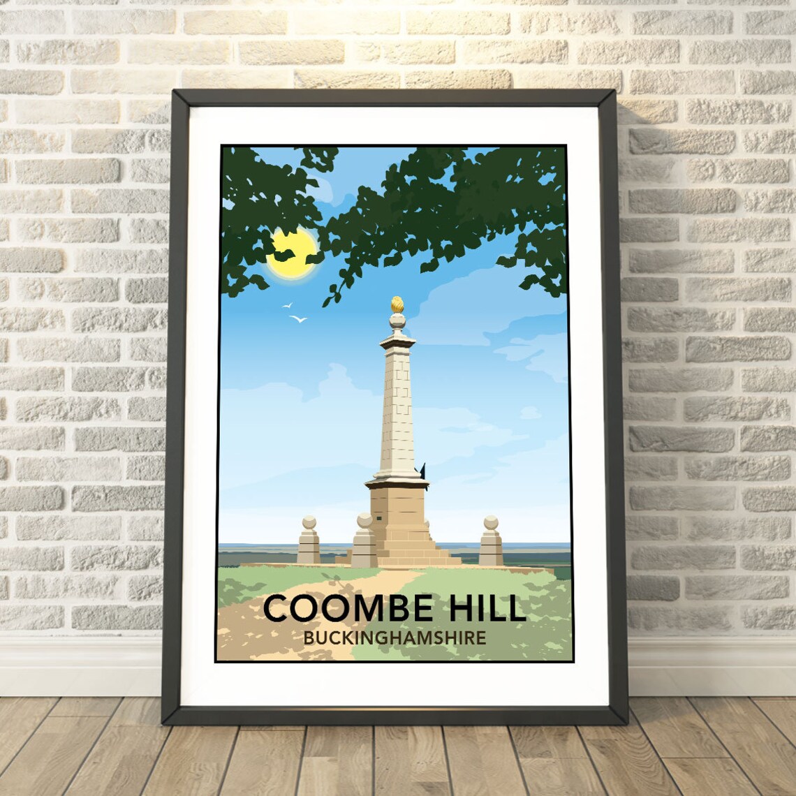 Coombe Hill Buckinghamshire Travel Poster, Memory