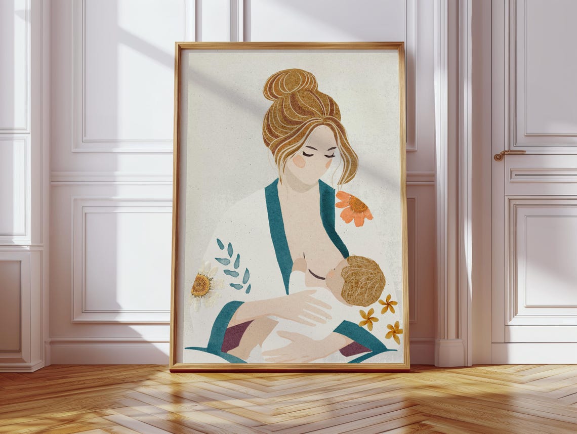Breastfeeding Art Print, New Mom Gift - Image 2