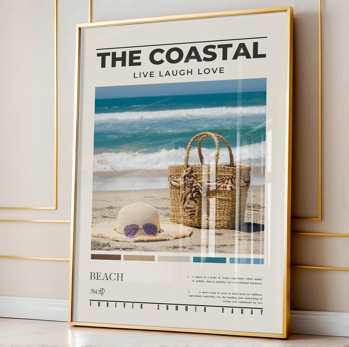 The Coastal Live Laugh Love Beach Definition Aesthetic Poster