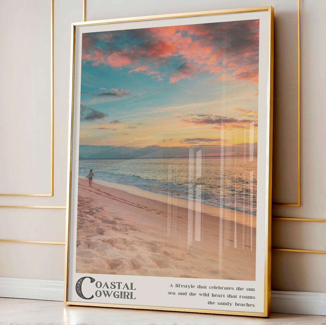 Coastal Cowgirl Sunset Beach Scene Lifestyle Quote Photo Poster