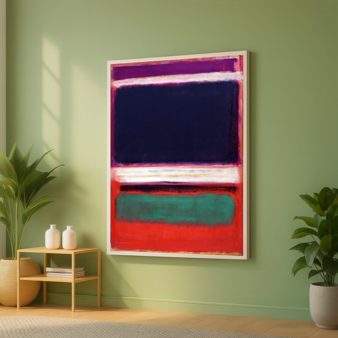 Rothko Style Purple Navy Red Green Color Field Abstract Poster