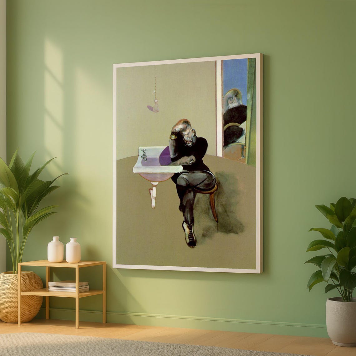 Seated Figure At Table Muted Surreal Figurative Painting Art Poster