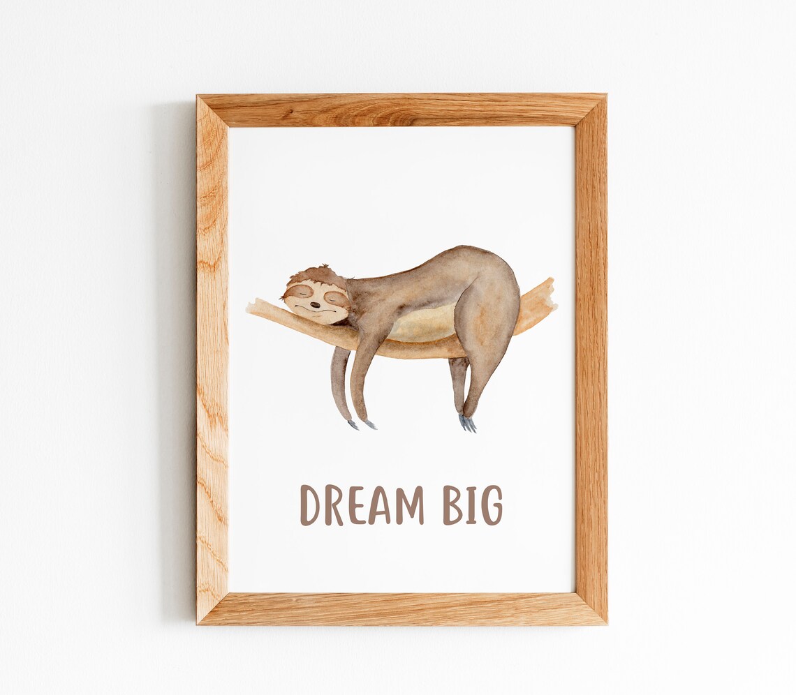 Sloth Baby Nursery Decor, Cute Art Print - Image 6