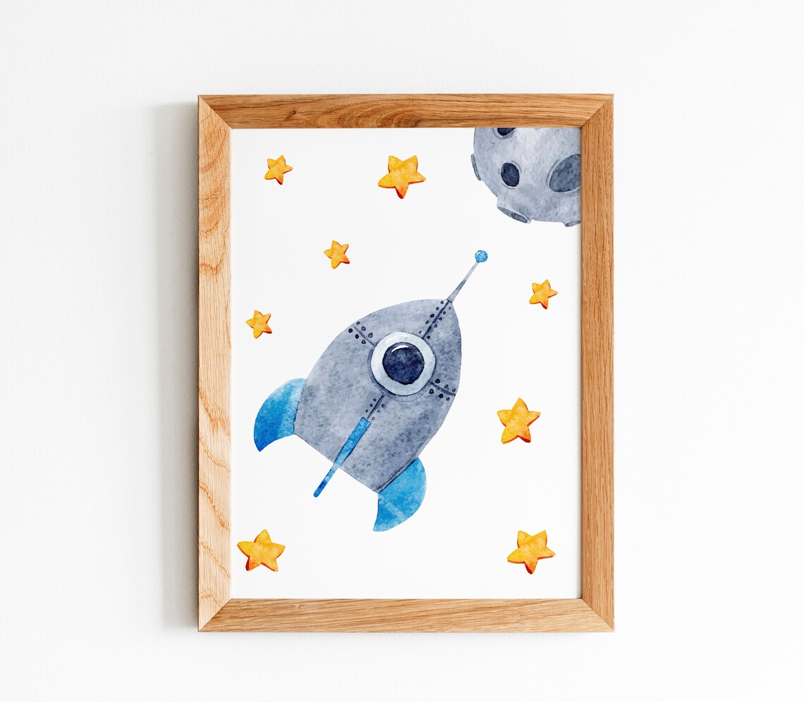 Love You to the Moon and Back Space Nursery Starry Quote Poster - Image 2