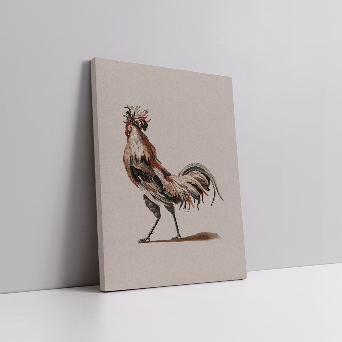 Vintage Rooster Illustration Antique Farm Bird Minimal Neutral Print - Image 4