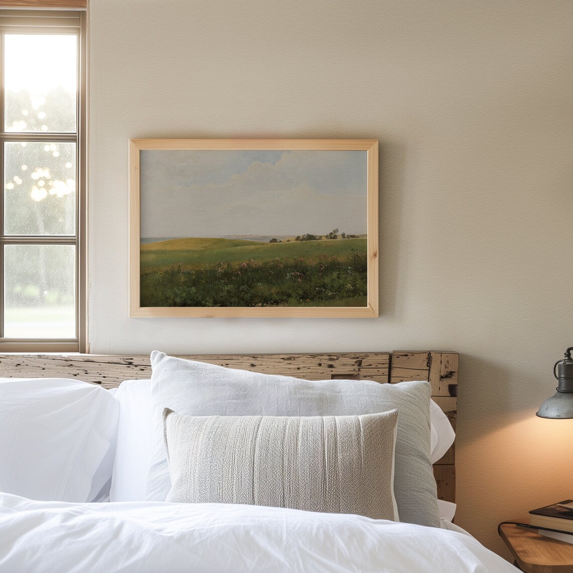 Spring Wildflower Meadow Rolling Hills Vintage Pastoral Landscape Poster - Image 5