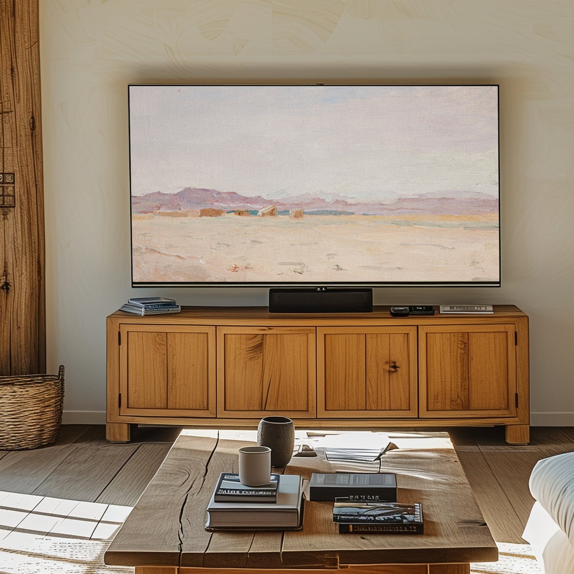 Soft Muted Desert Landscape Abstract Tonal Warm Tone Art Poster - Image 3