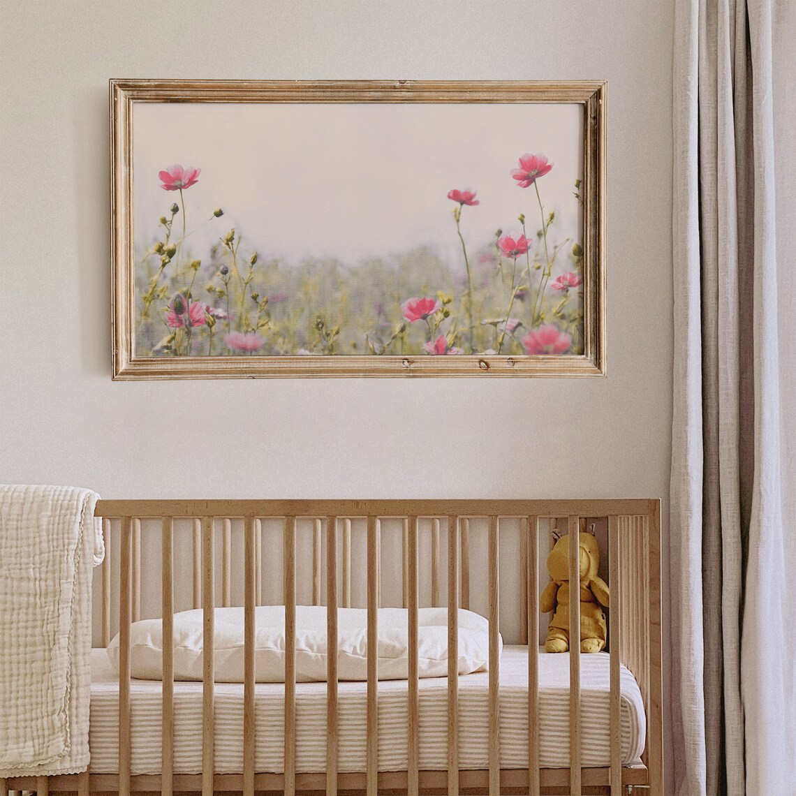 Pink Flower Field Landscape Frame Tv Art Vintage Wildflower Meadow Painting Tv Art Floral Screensaver Spring Farmhouse Decor - Image 7