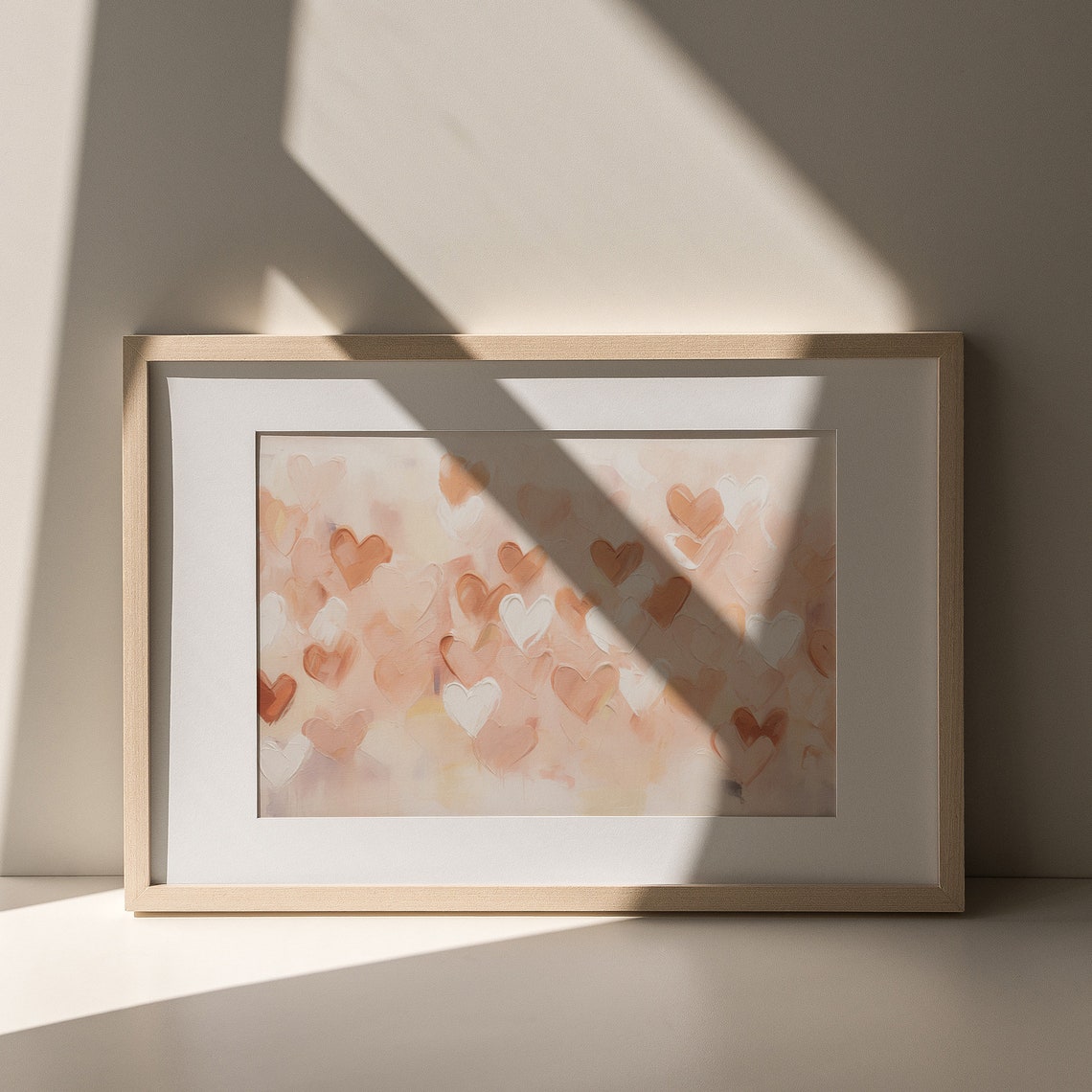 Painted Hearts Pattern in Blush and Terracotta Tones Romantic Poster - Image 7