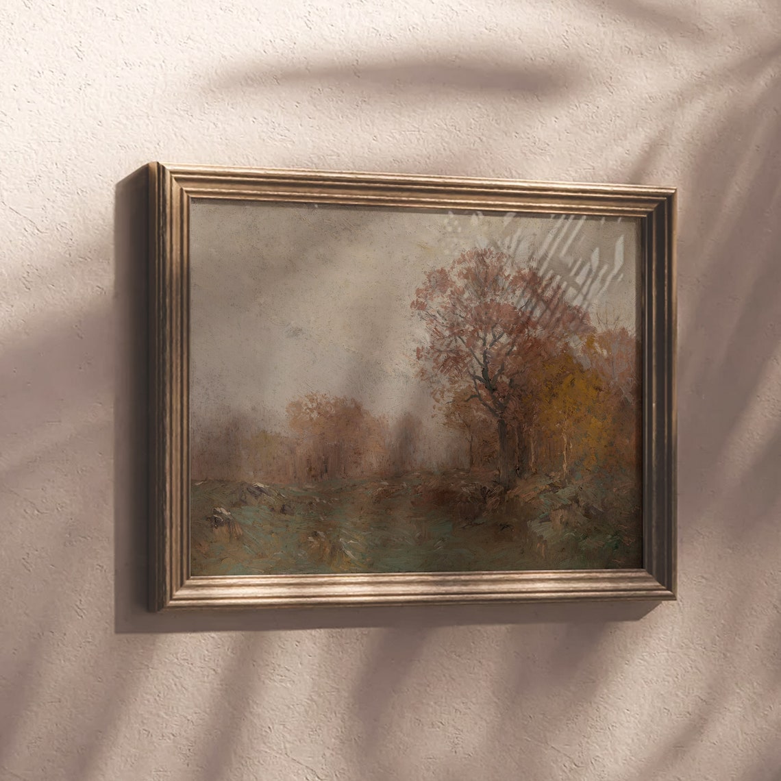 Muted Autumn Tree Vintage Oil Painting Soft Fall Landscape Poster - Image 6