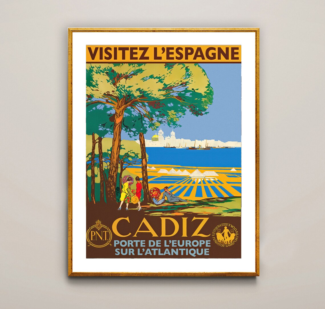 Cadiz Vintage Travel Poster, Spain Travel Poster - Image 2
