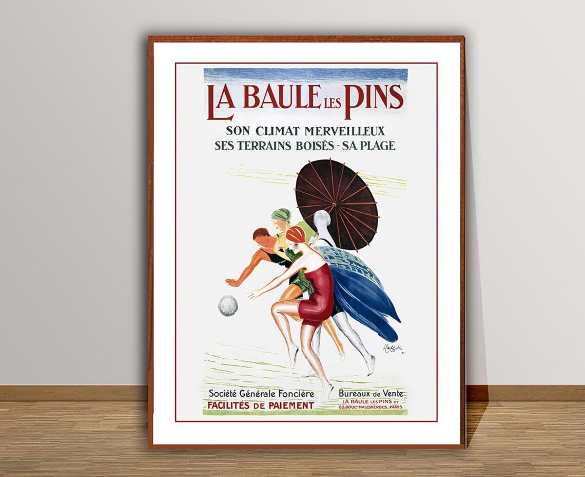 La Baule Les Pins Son Climat Merveuillex Ses Terrains Boises Sa Plage France Vintage Travel Poster Travel Art Print Gift Idea - Image 2