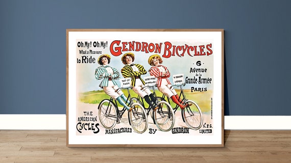 Gendron Bicycles Vintage Bicycle Poster Poster Paper Or Print Gift Idea Wall Decor