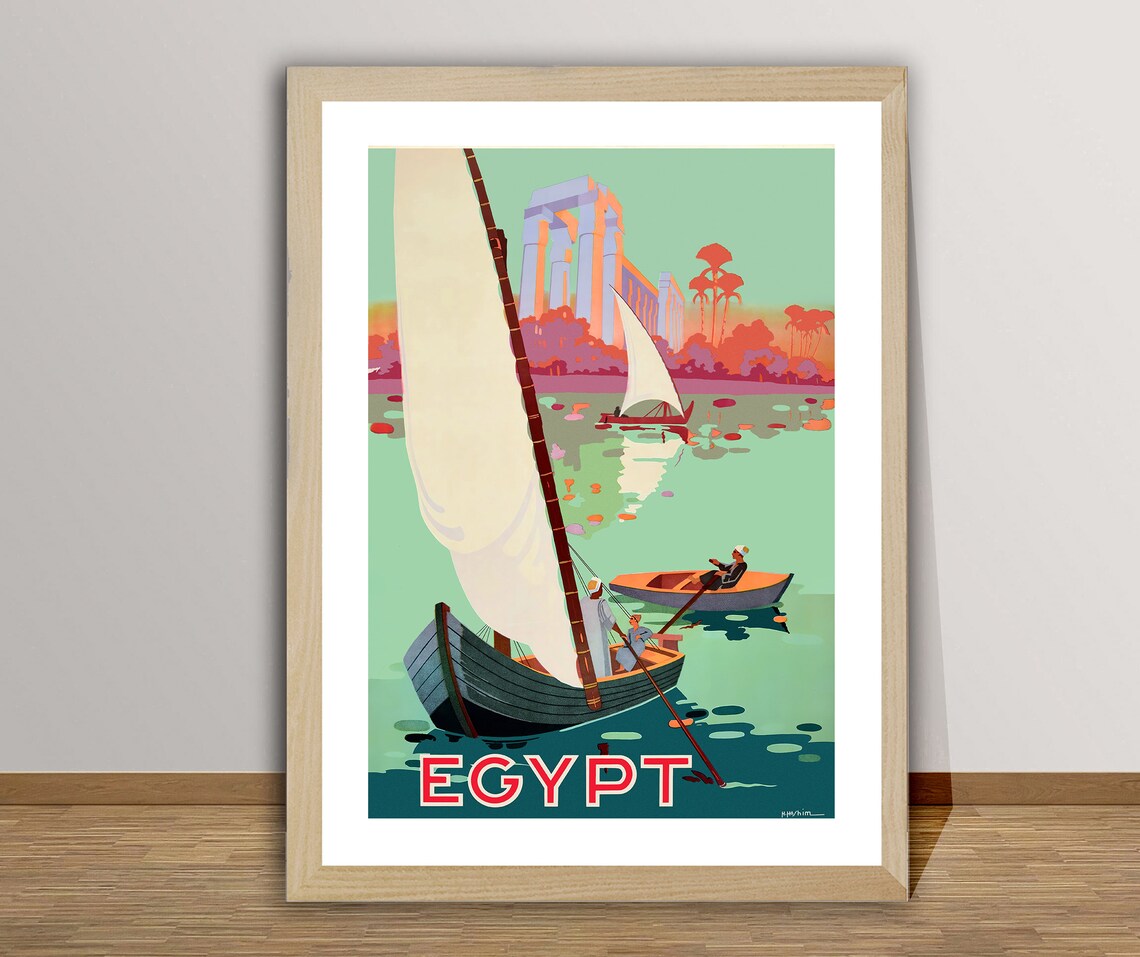 Egypt Vintage Travel Poster, Travel Poster