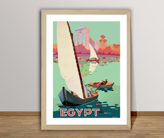 Egypt Vintage Travel Poster, Travel Poster