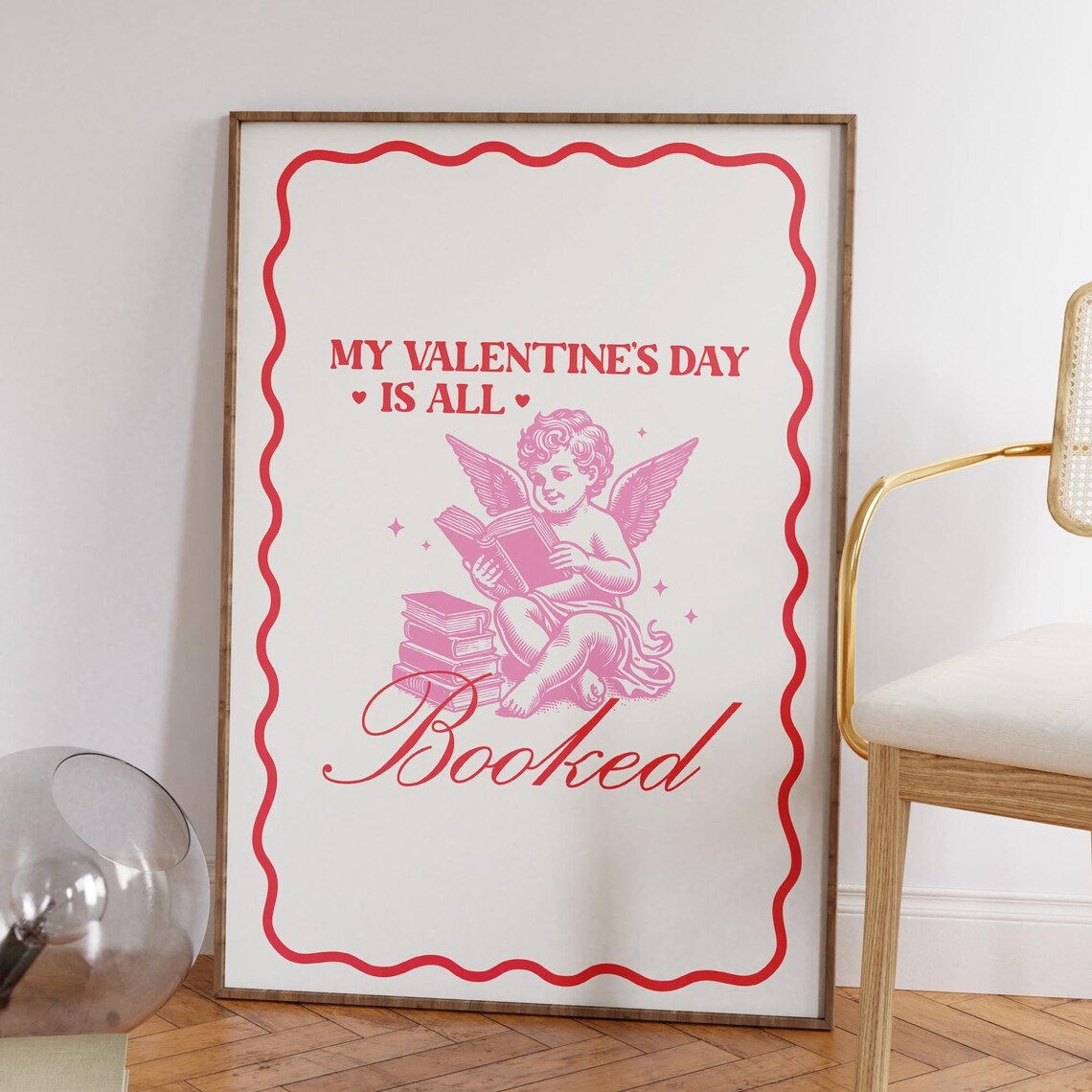 My Valentines Day Is All Booked Funny Cute Bookish Cupid Poster