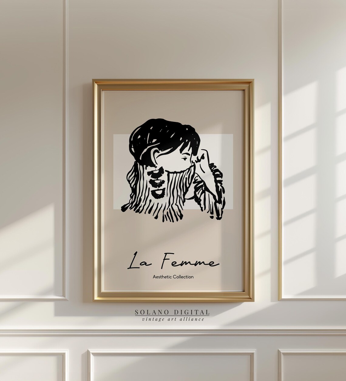 La Femme French Woman Ink Profile Portrait Minimalist Line Wall Art