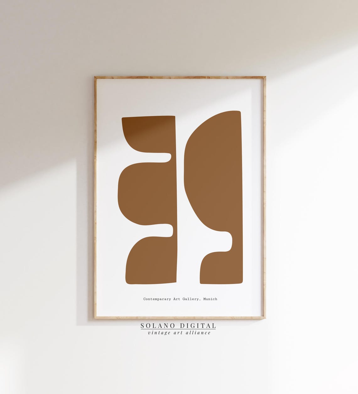 Warm Brown Abstract Geometric Shapes Minimalist Modern Art Poster