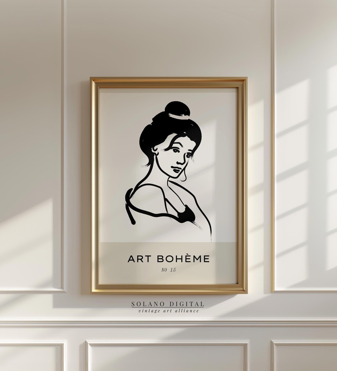Art Boheme No 15 Woman Line Drawing Minimalist Portrait Poster